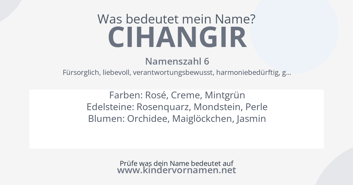 Was bedeutet der Name Cihangir?