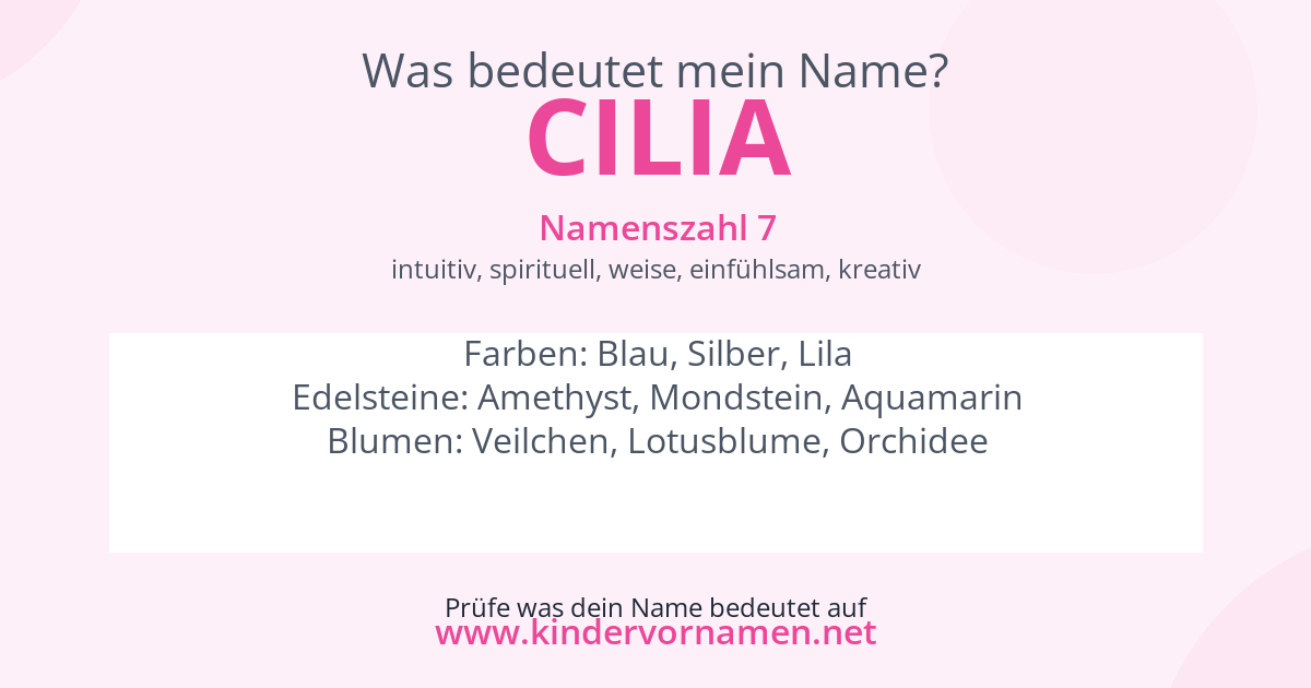 Was bedeutet der Name Cilia?