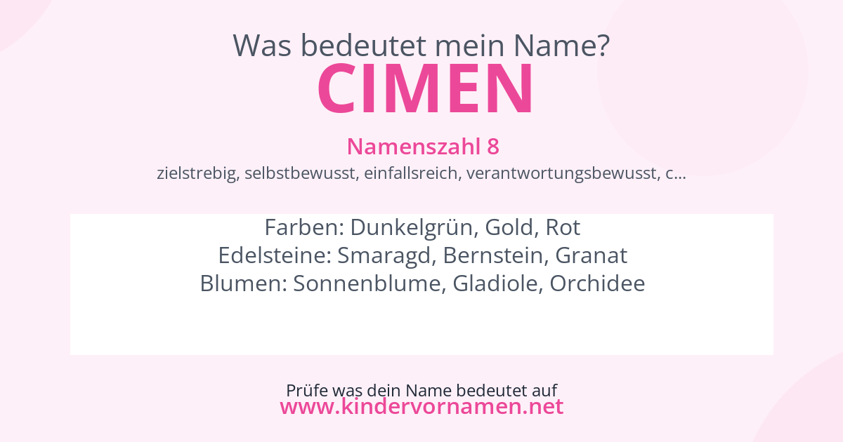 Was bedeutet der Name Cimen?