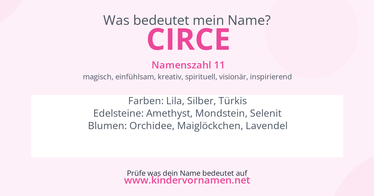 Was bedeutet der Name Circe?