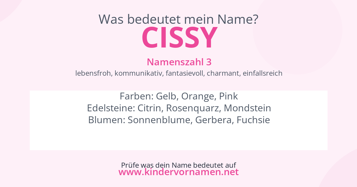 Was bedeutet der Name Cissy?