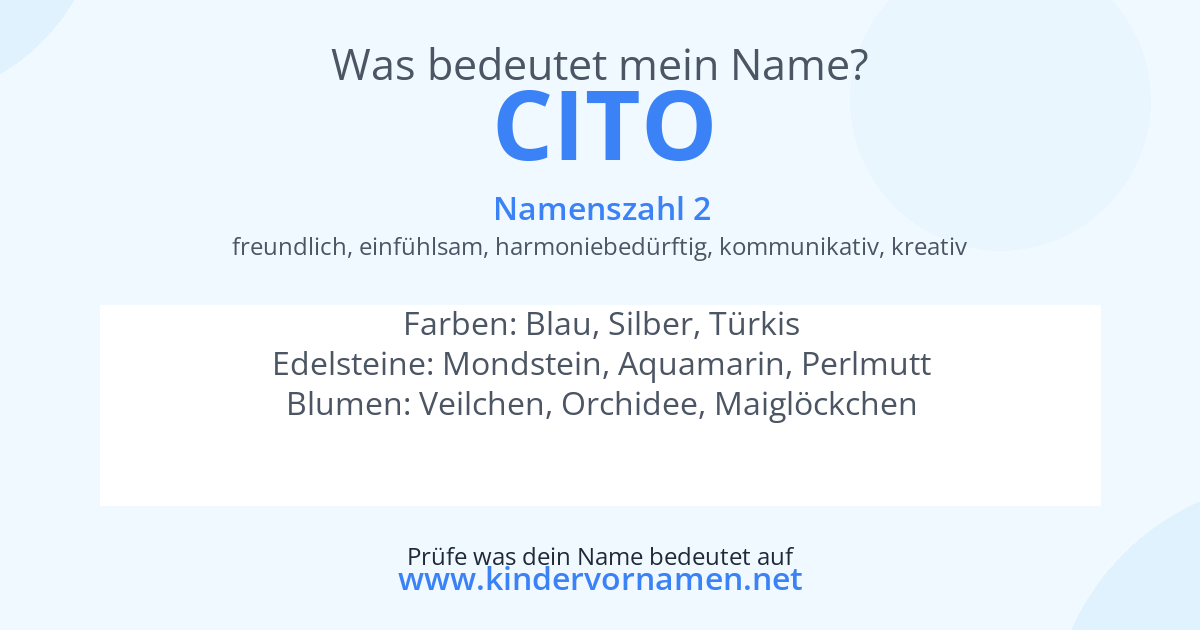 Was bedeutet der Name Cito?