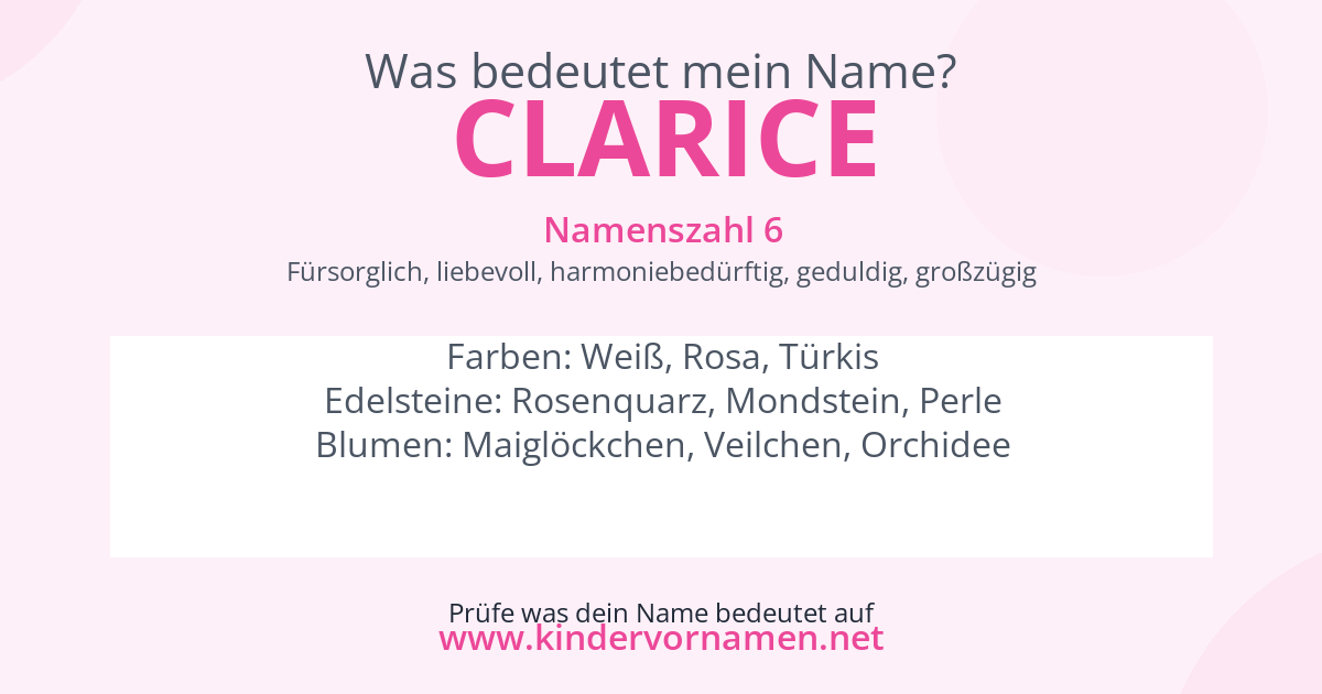 Was bedeutet der Name Clarice?