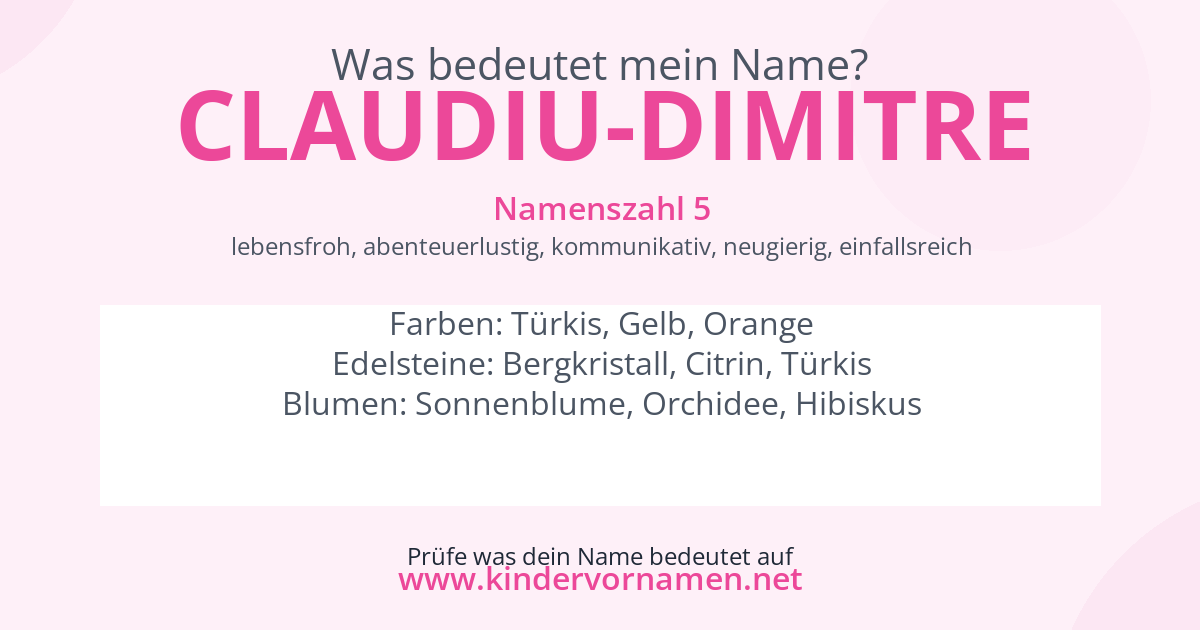 Was bedeutet der Name Claudiu-Dimitre?