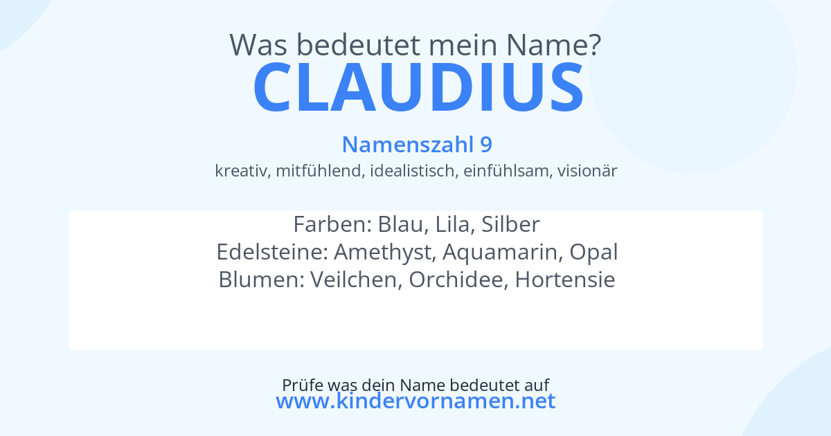 Was bedeutet der Name Claudius?