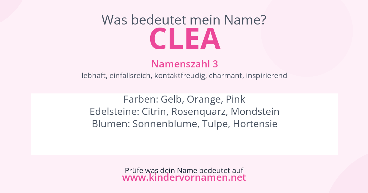 Was bedeutet der Name Clea?