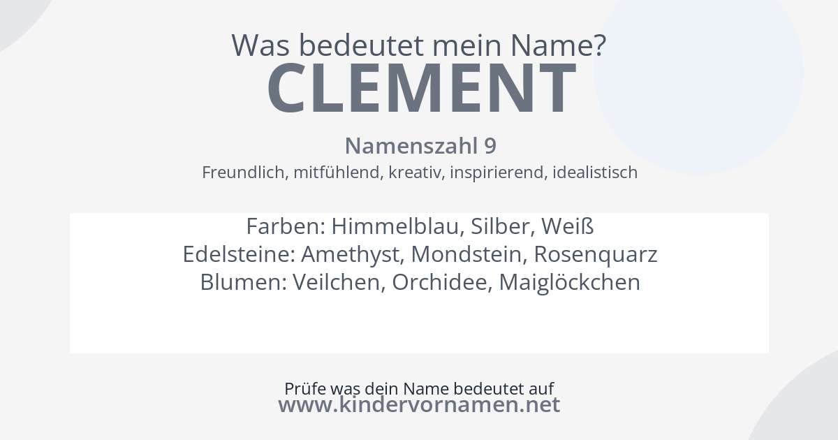 Was bedeutet der Name Clement?