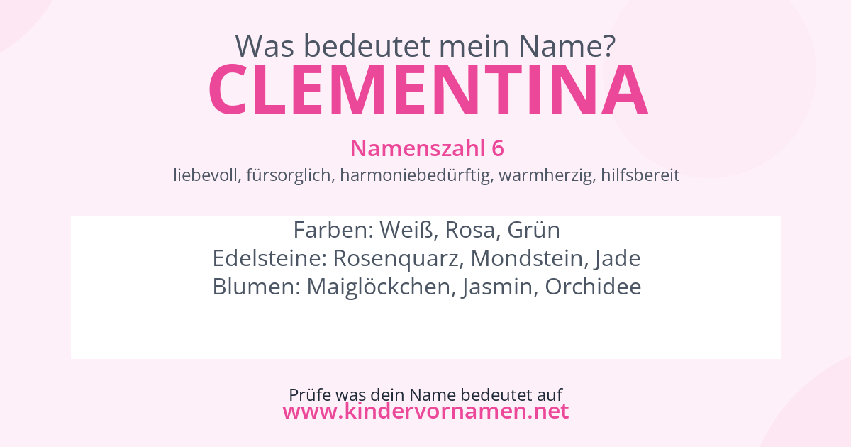 Was bedeutet der Name Clementina?