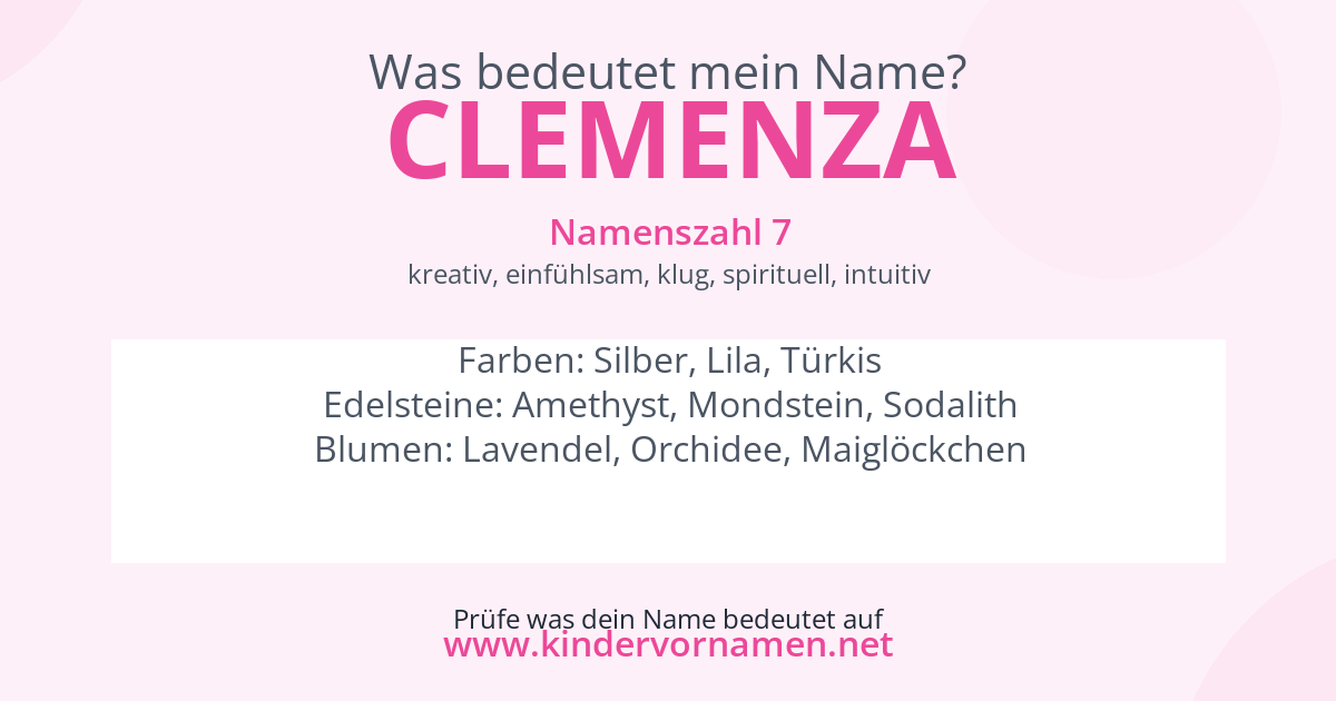 Was bedeutet der Name Clemenza?
