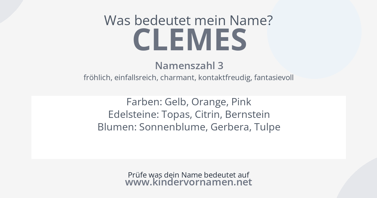 Was bedeutet der Name Clemes?