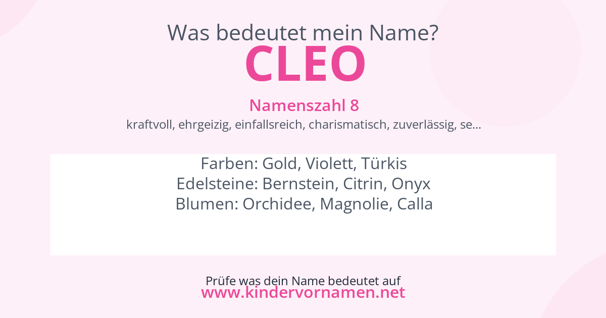 Was bedeutet der Name Cleo?