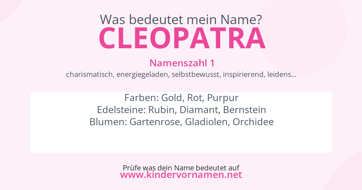 Was bedeutet der Name Cleopatra?