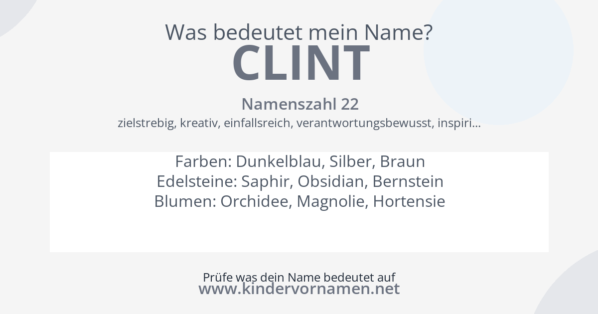 Was bedeutet der Name Clint?