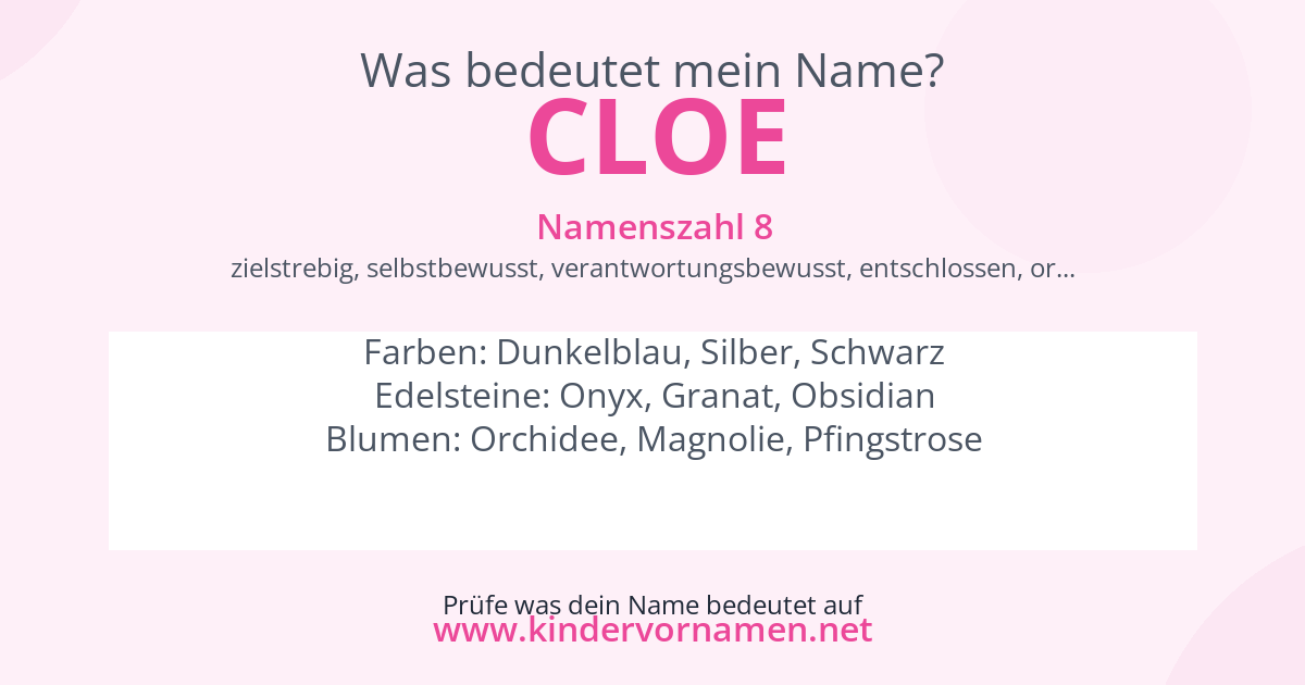 Was bedeutet der Name Cloe?