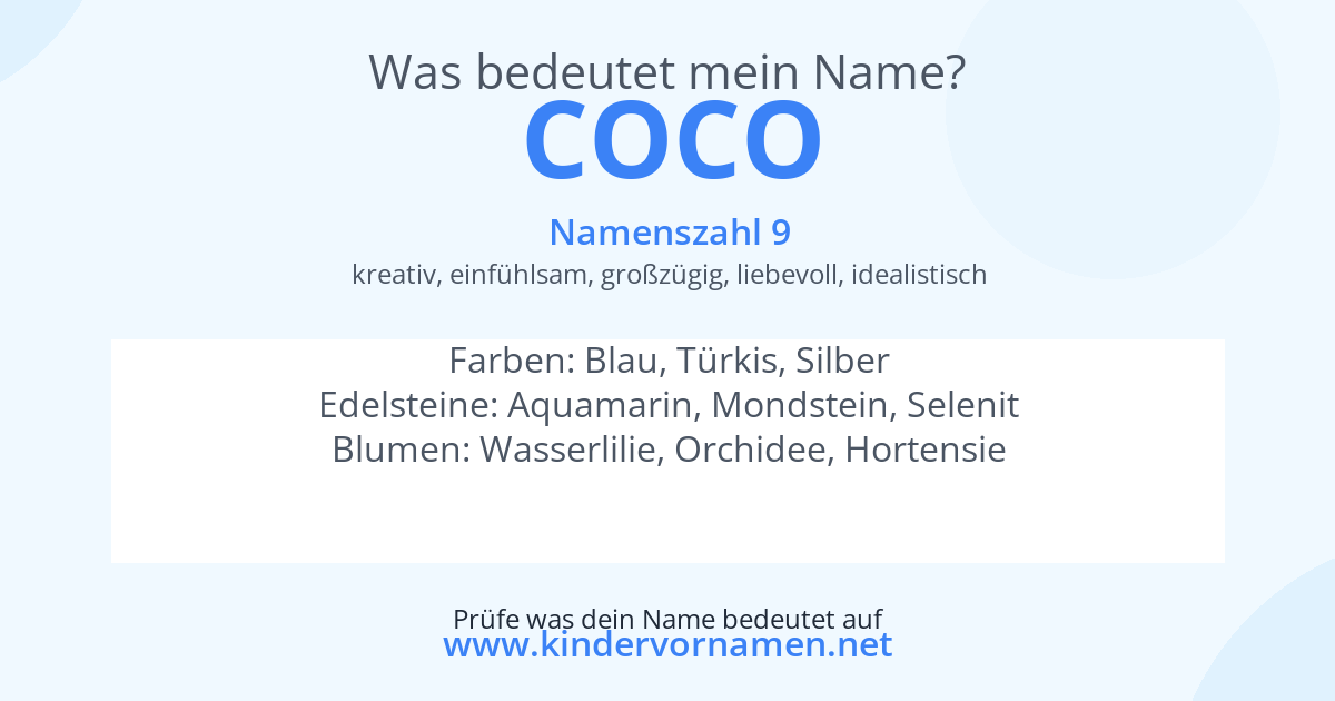 Was bedeutet der Name Coco?