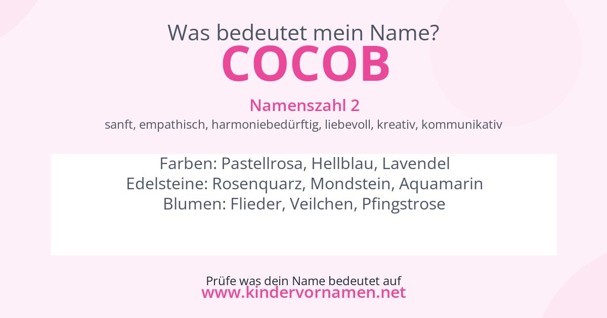 Was bedeutet der Name Cocob?