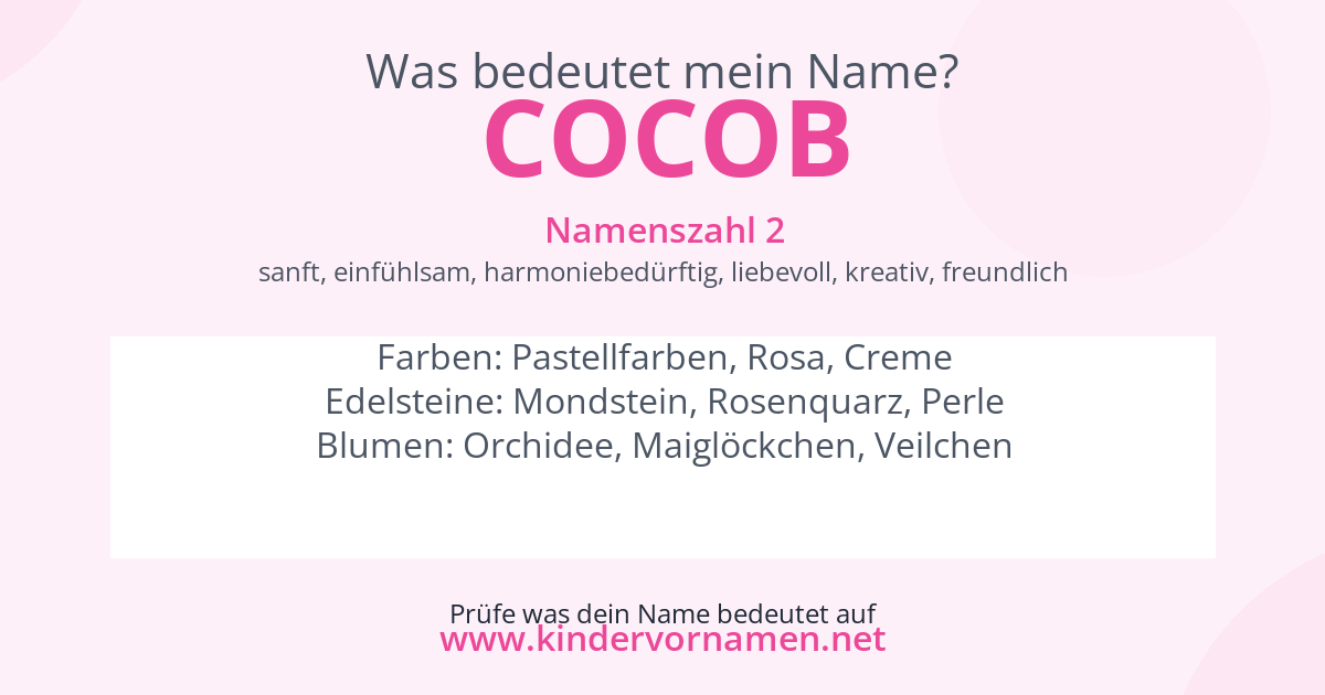 Was bedeutet der Name Cocob?