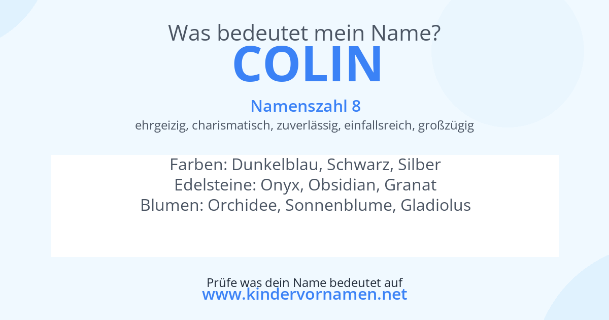 Was bedeutet der Name Colin?
