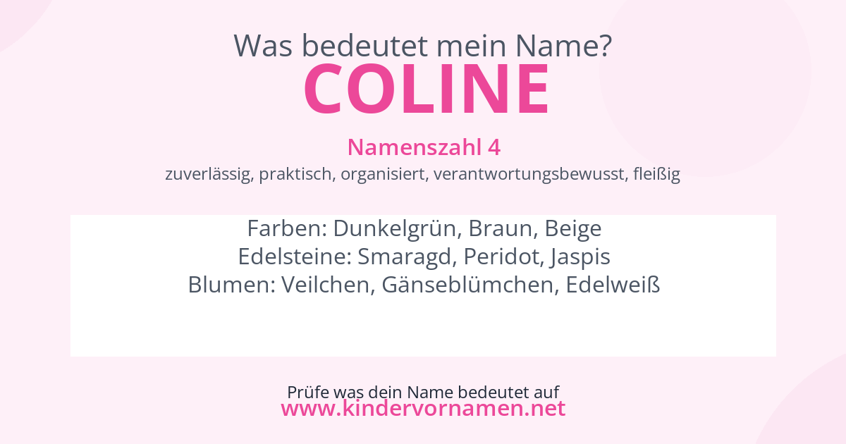 Was bedeutet der Name Coline?