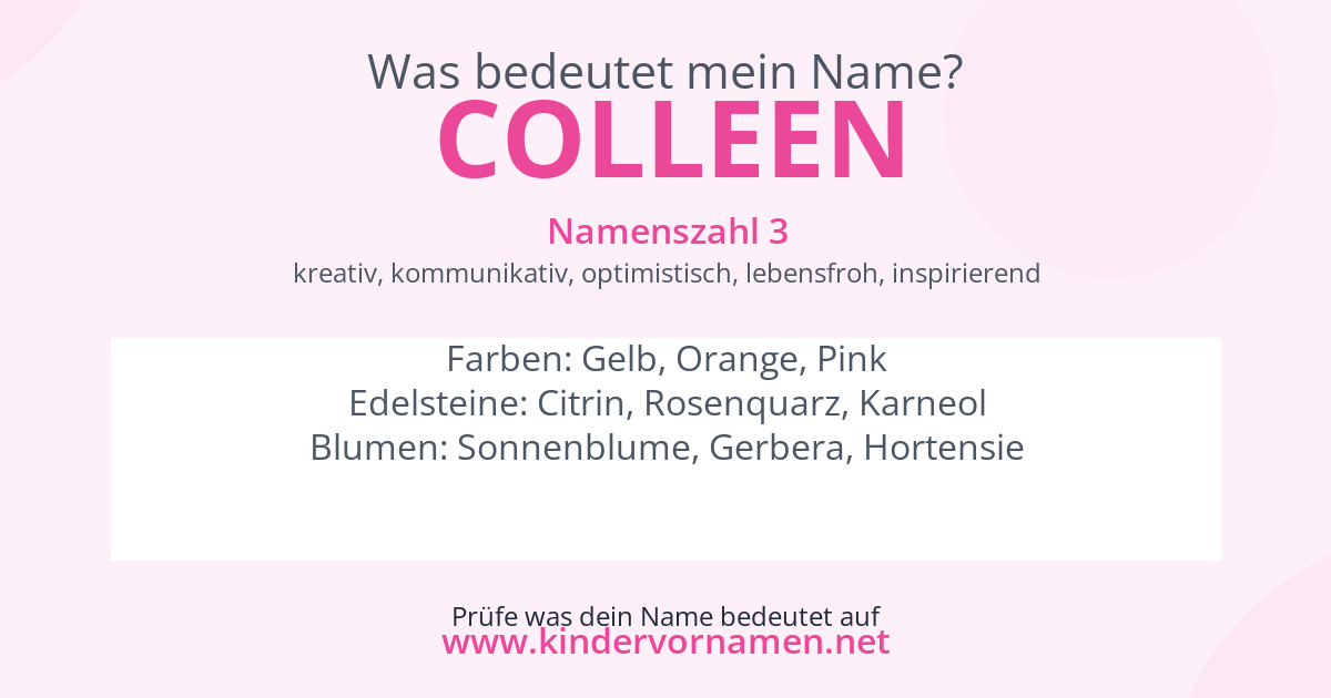 Was bedeutet der Name Colleen?