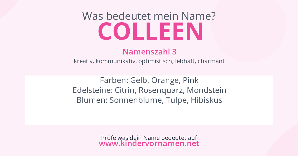 Was bedeutet der Name Colleen?