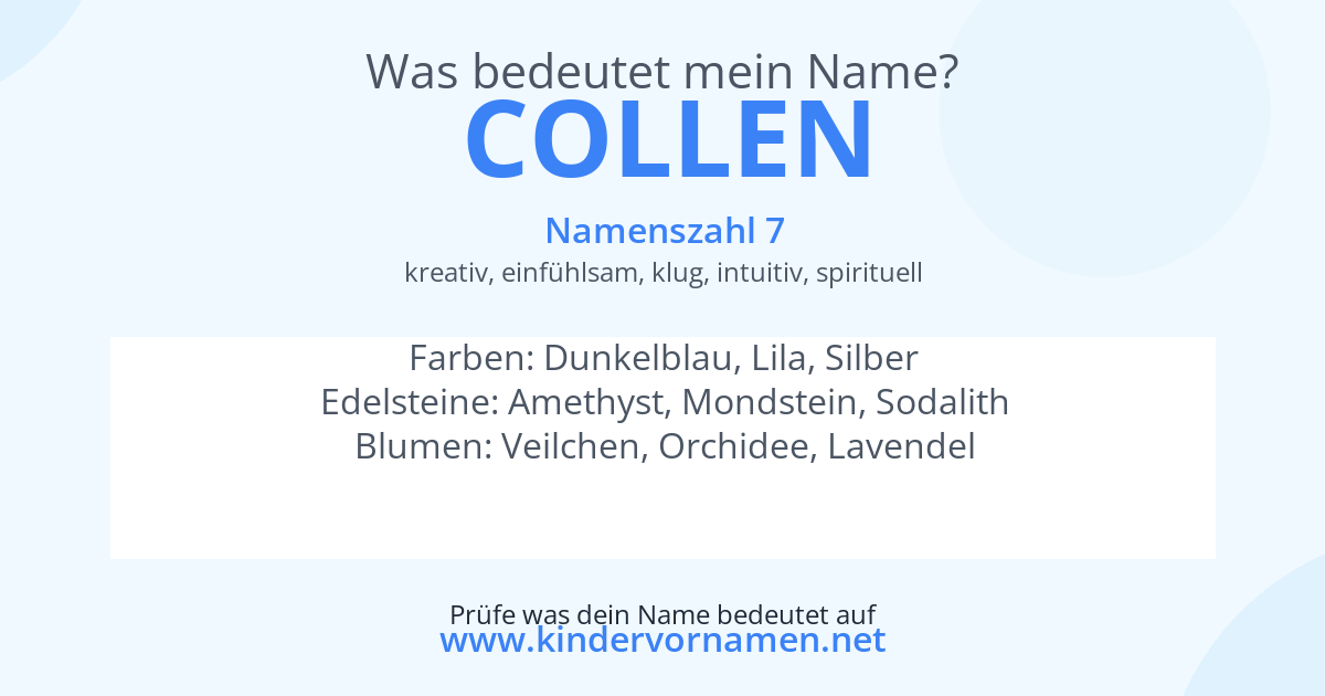 Was bedeutet der Name Collen?