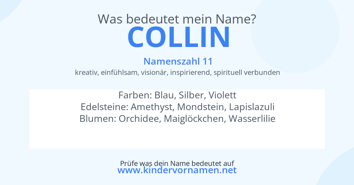 Was bedeutet der Name Collin?