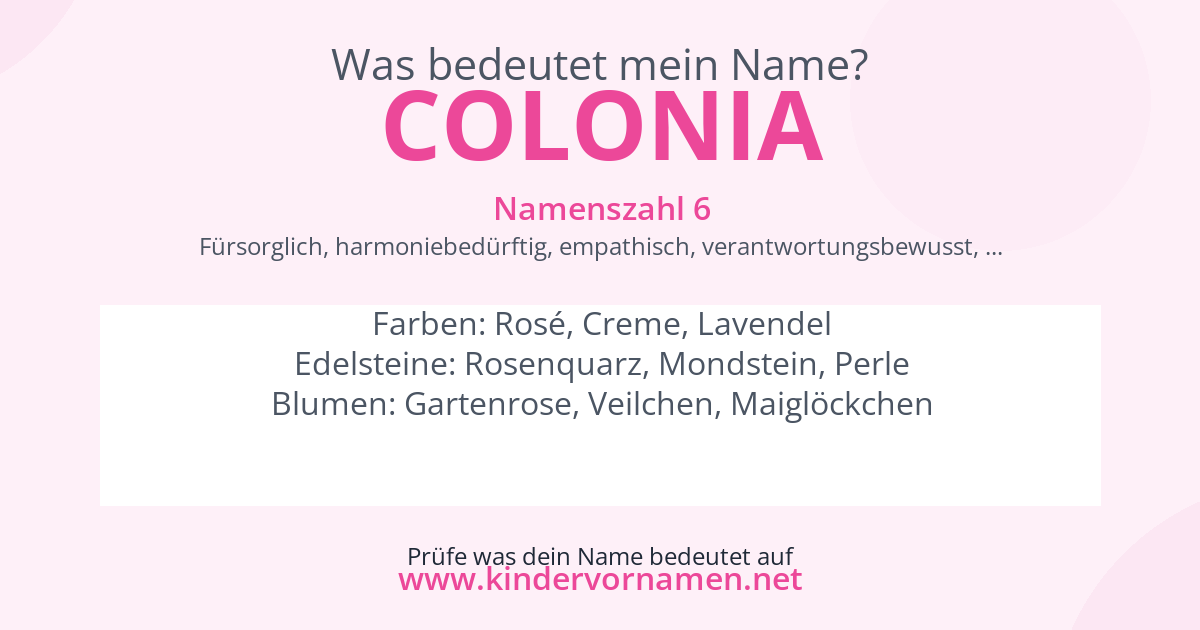 Was bedeutet der Name Colonia?