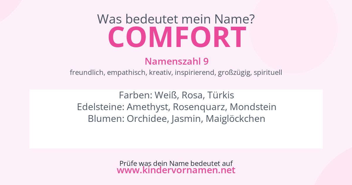 Was bedeutet der Name Comfort?