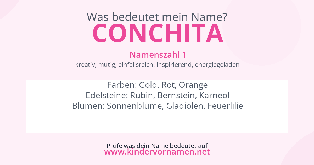 Was bedeutet der Name Conchita?