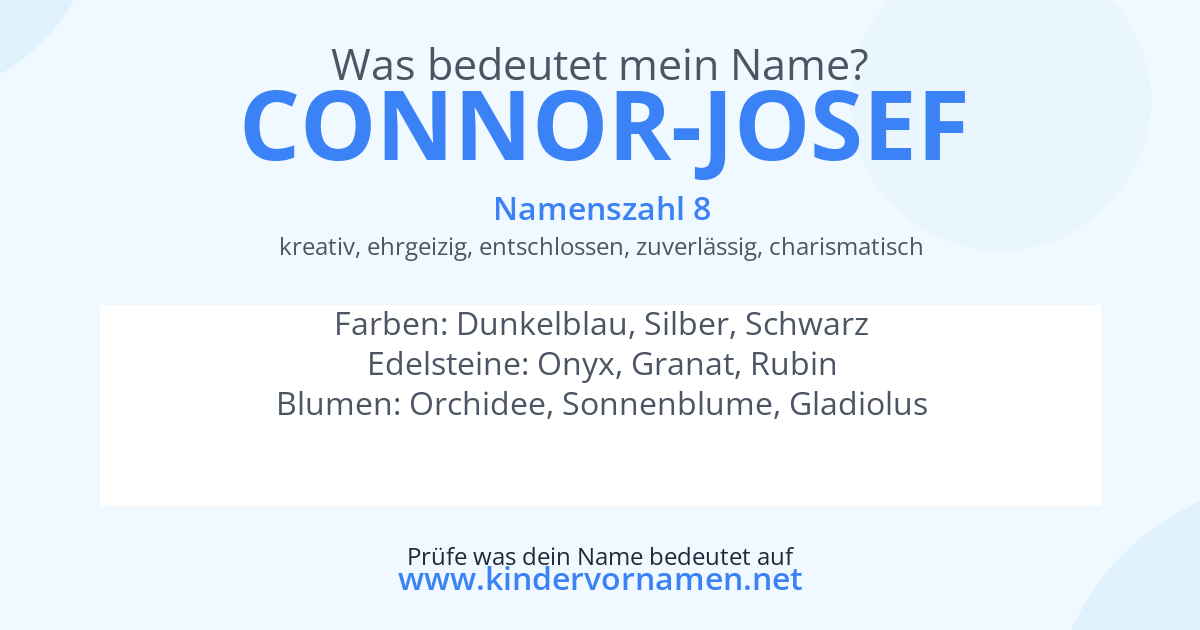 Was bedeutet der Name Connor-Josef?