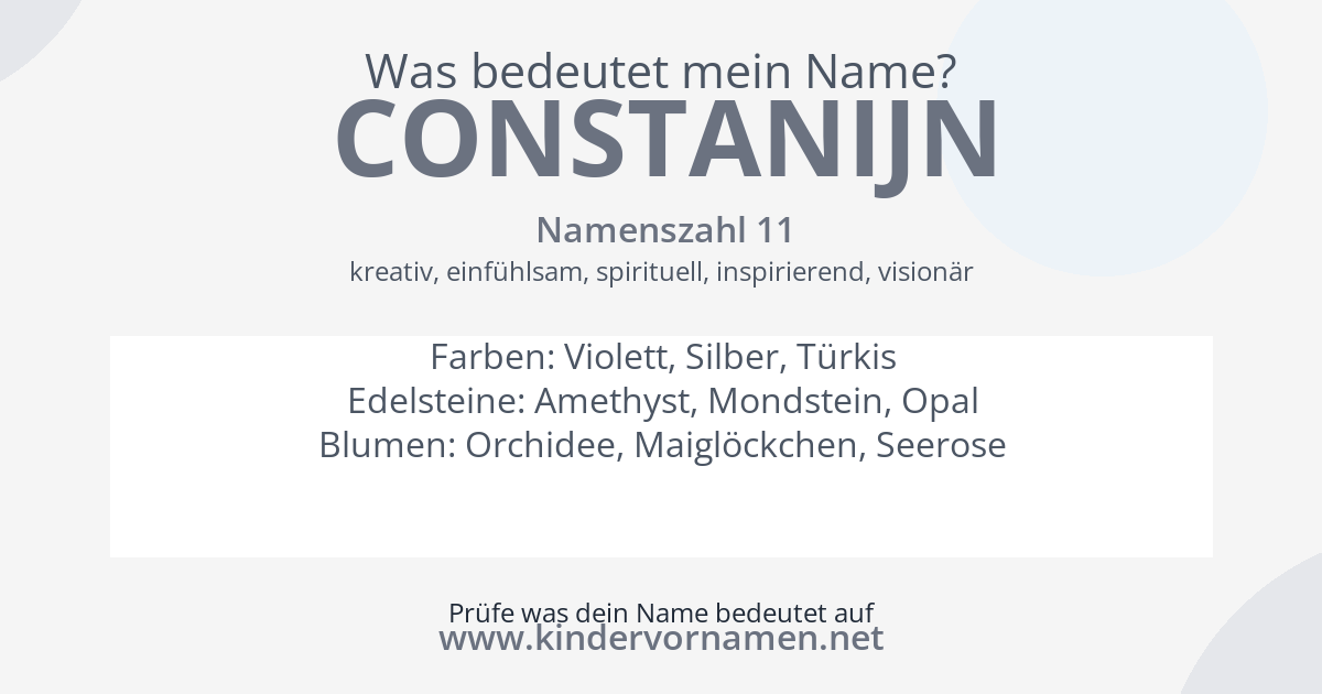 Was bedeutet der Name Constanijn?