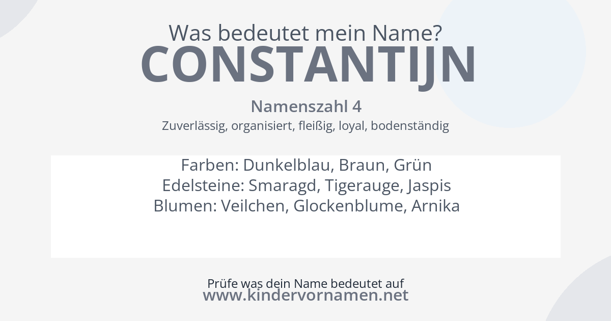 Was bedeutet der Name Constantijn?