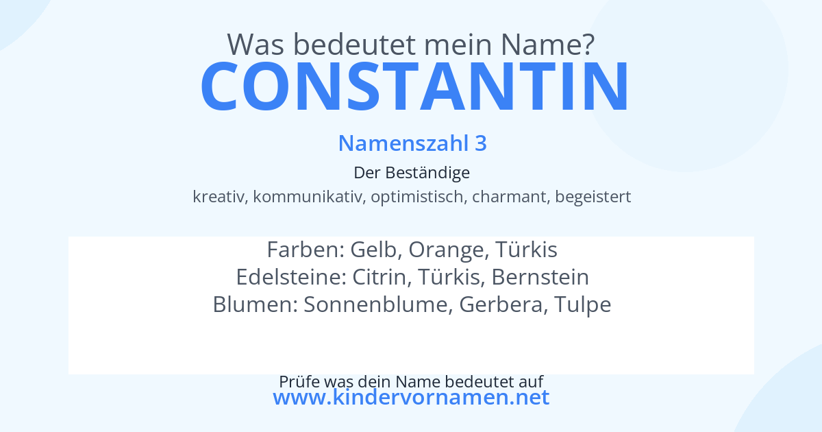 Was bedeutet der Name Constantin?