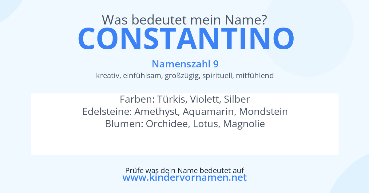 Was bedeutet der Name Constantino?