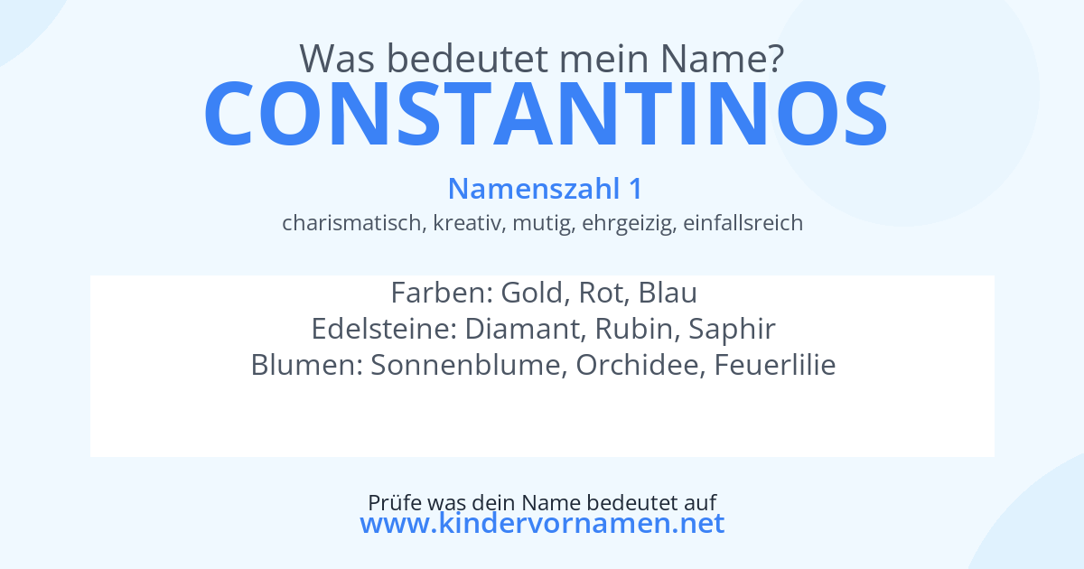 Was bedeutet der Name Constantinos?