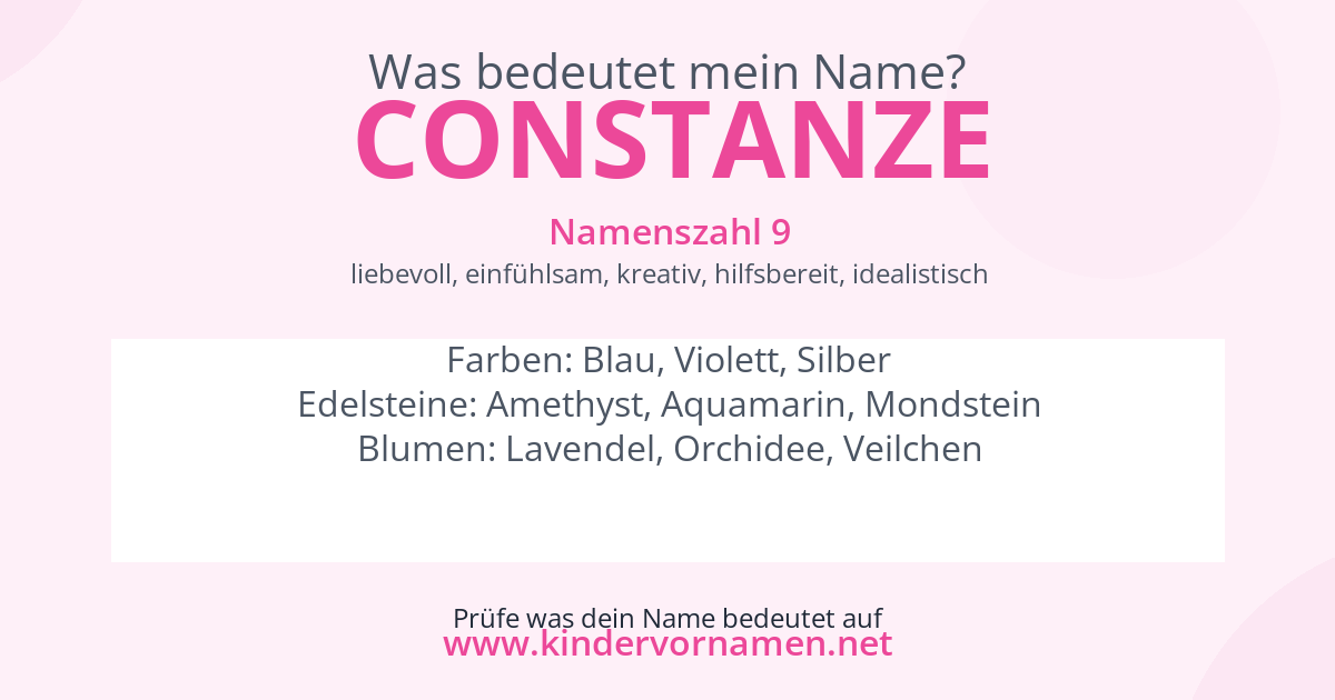 Was bedeutet der Name Constanze?