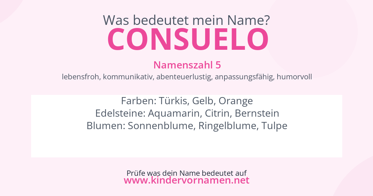 Was bedeutet der Name Consuelo?