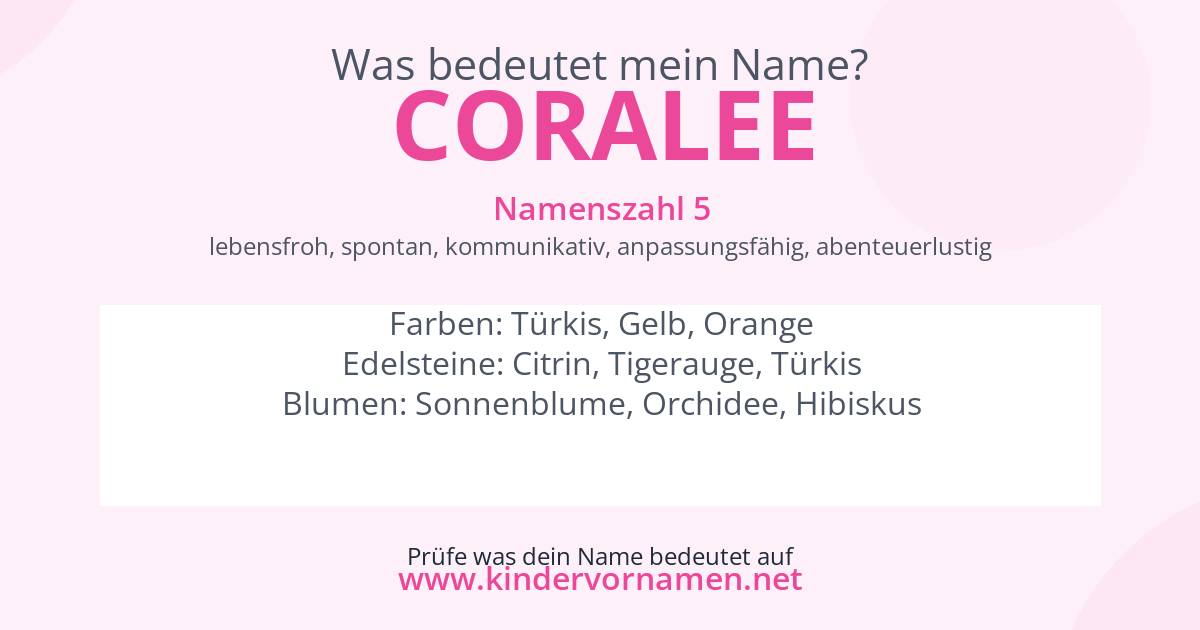 Was bedeutet der Name Coralee?