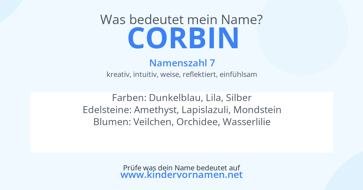 Was bedeutet der Name Corbin?