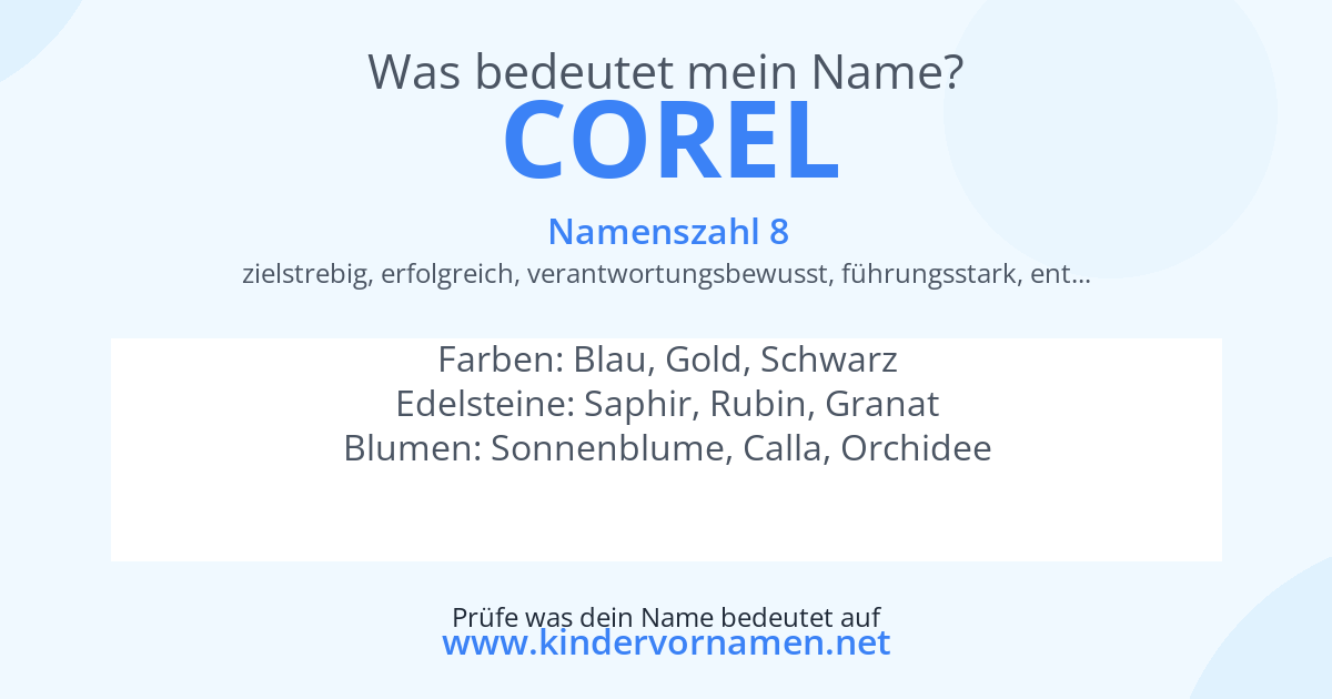Was bedeutet der Name Corel?