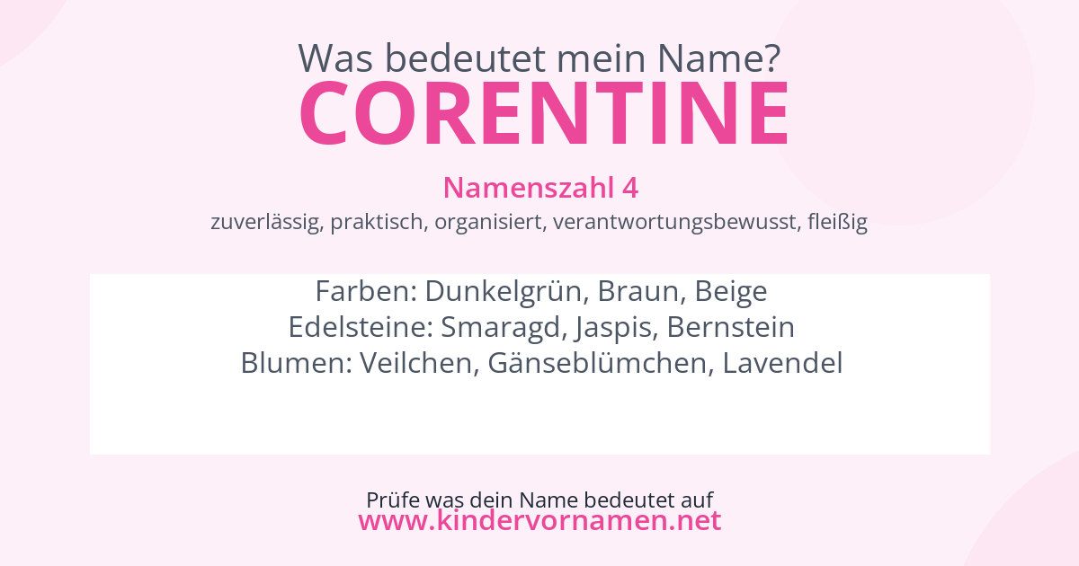 Was bedeutet der Name Corentine?