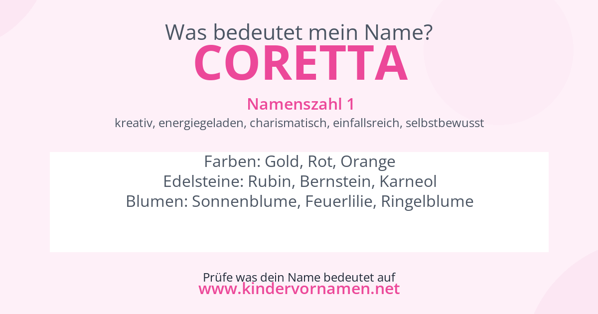 Was bedeutet der Name Coretta?