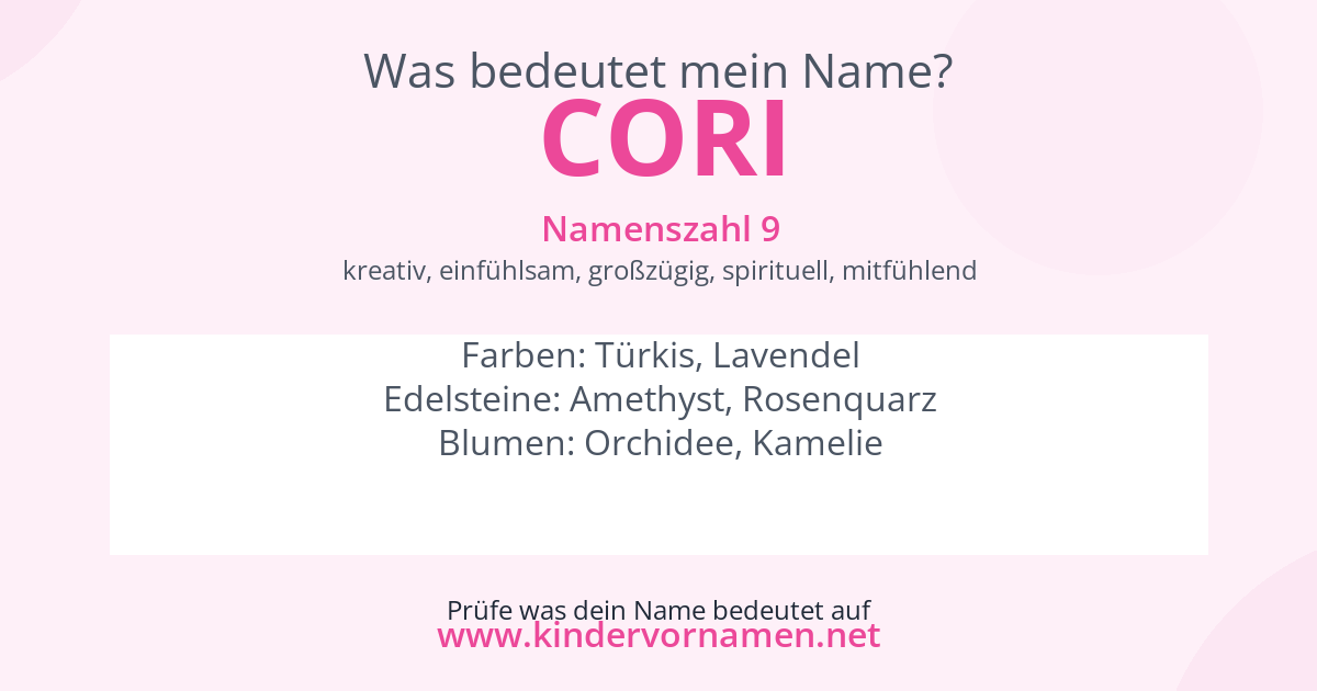 Was bedeutet der Name Cori?