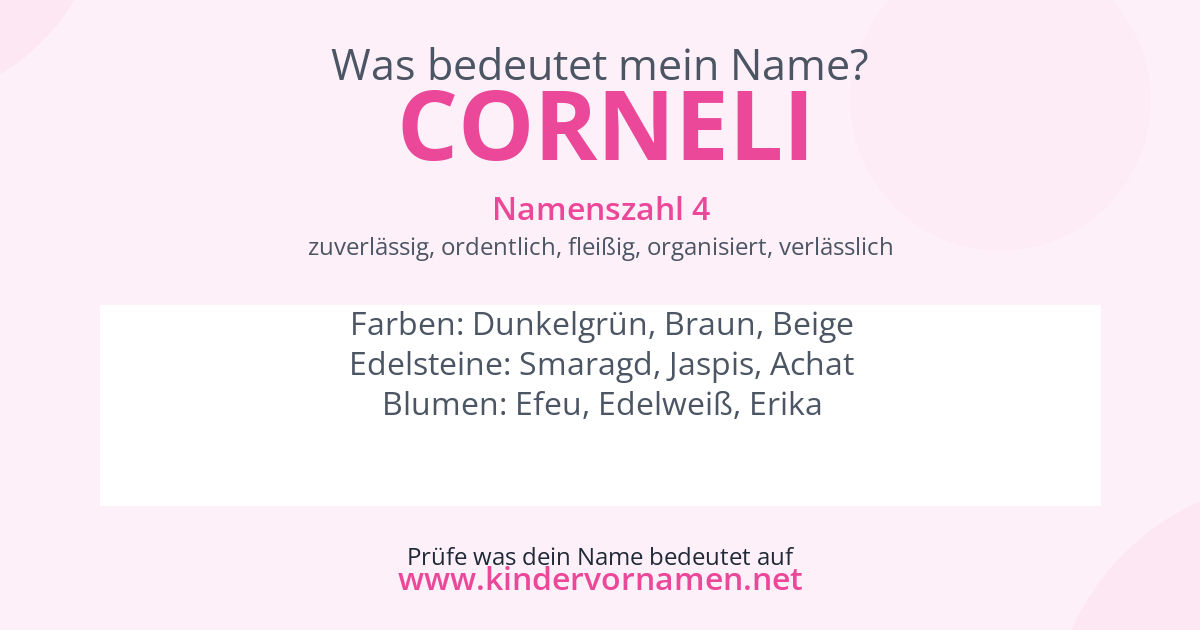 Was bedeutet der Name Corneli?