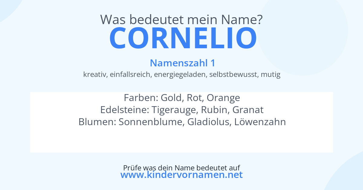 Was bedeutet der Name Cornelio?