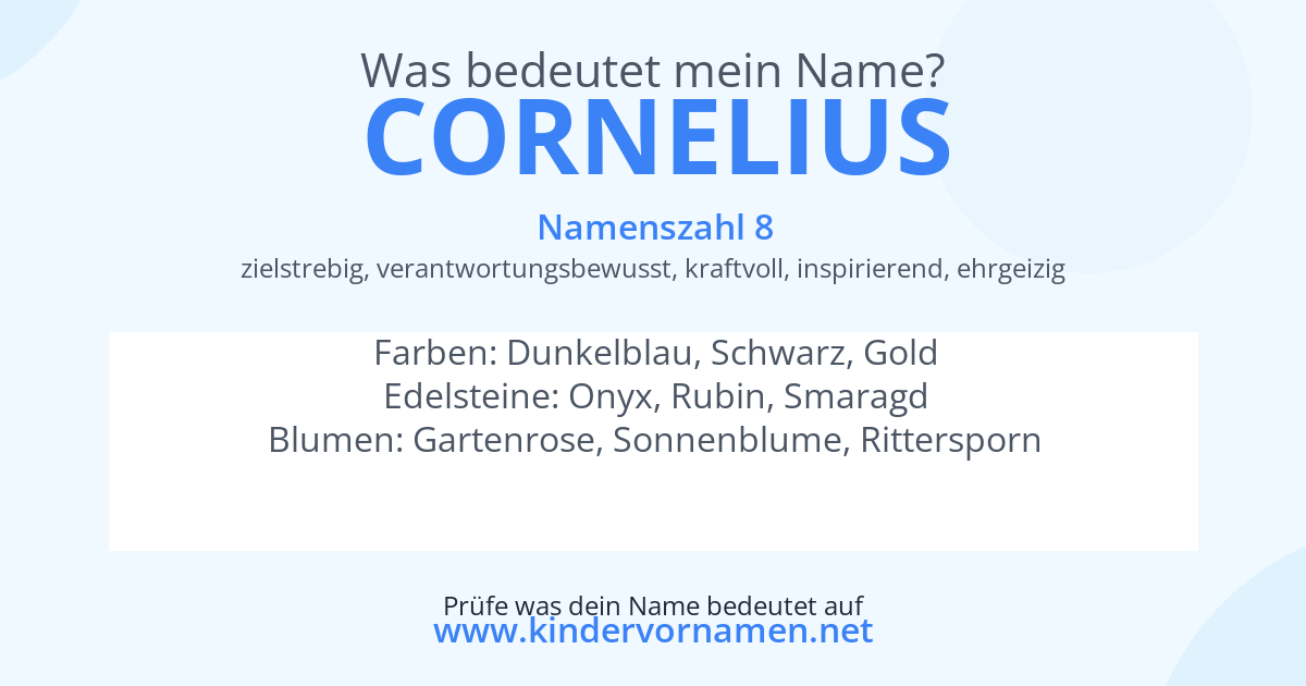 Was bedeutet der Name Cornelius?