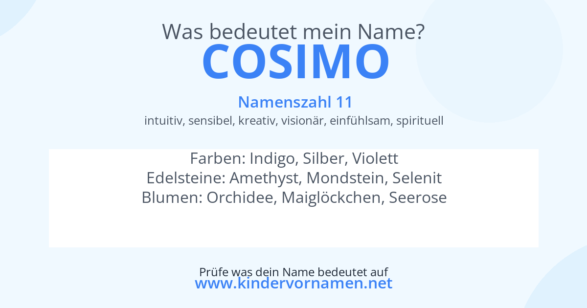 Was bedeutet der Name Cosimo?