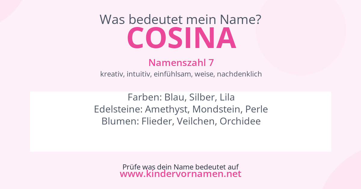 Was bedeutet der Name Cosina?