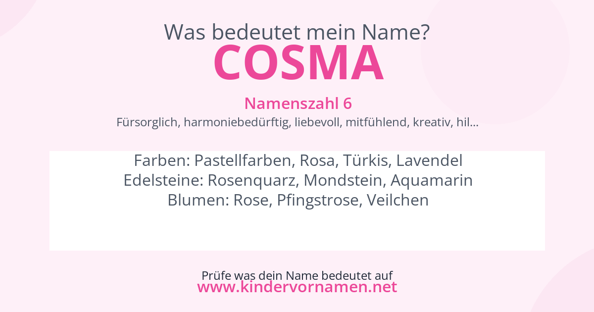Was bedeutet der Name Cosma?